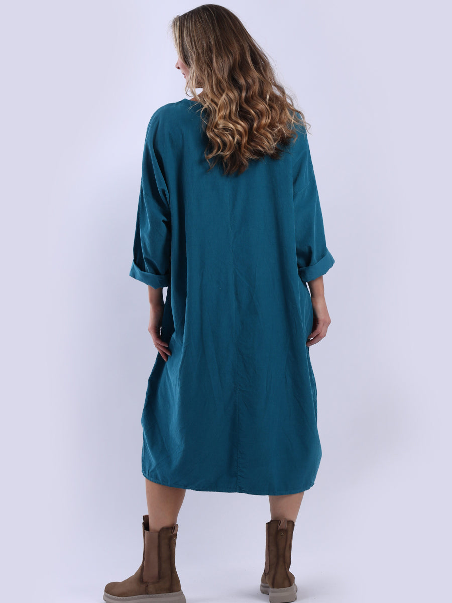 Women Solid Cotton Mid Length Dress