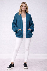 Oversized Knitted Cardigan Teal