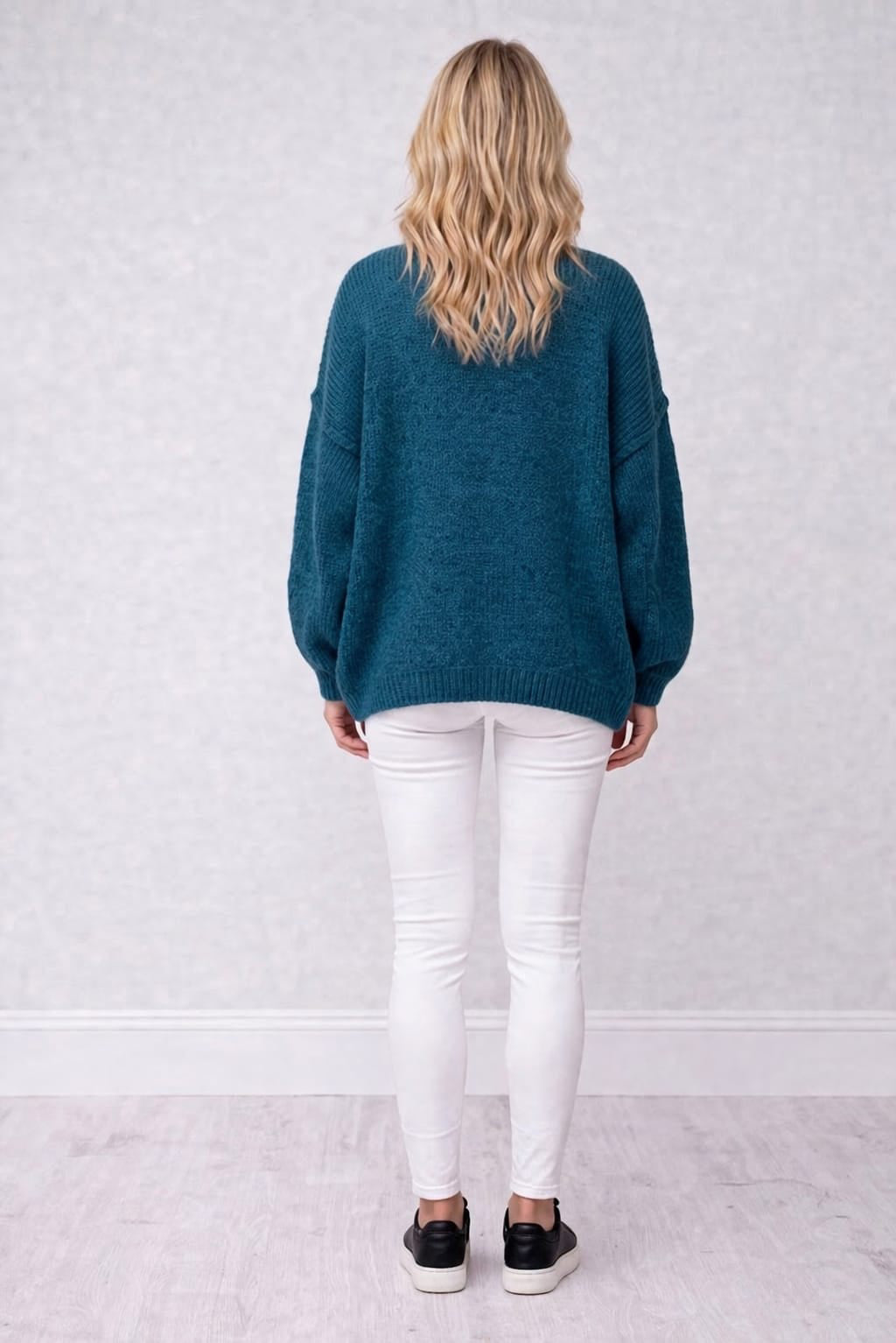 Drop Shoulder Plus Size Knitted Cardigan