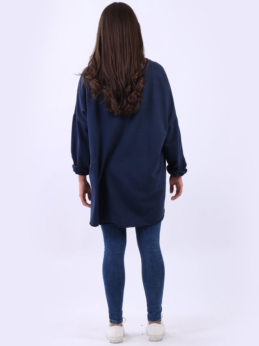 Plus Size Cotton Foil Leopard Star Top