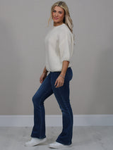 Solid Knitted Crop Baggy Jumper