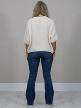 Solid Knitted Crop Baggy Jumper