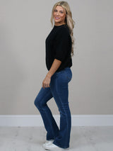 Solid Knitted Crop Baggy Jumper