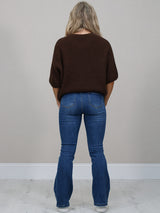 Solid Knitted Crop Baggy Jumper