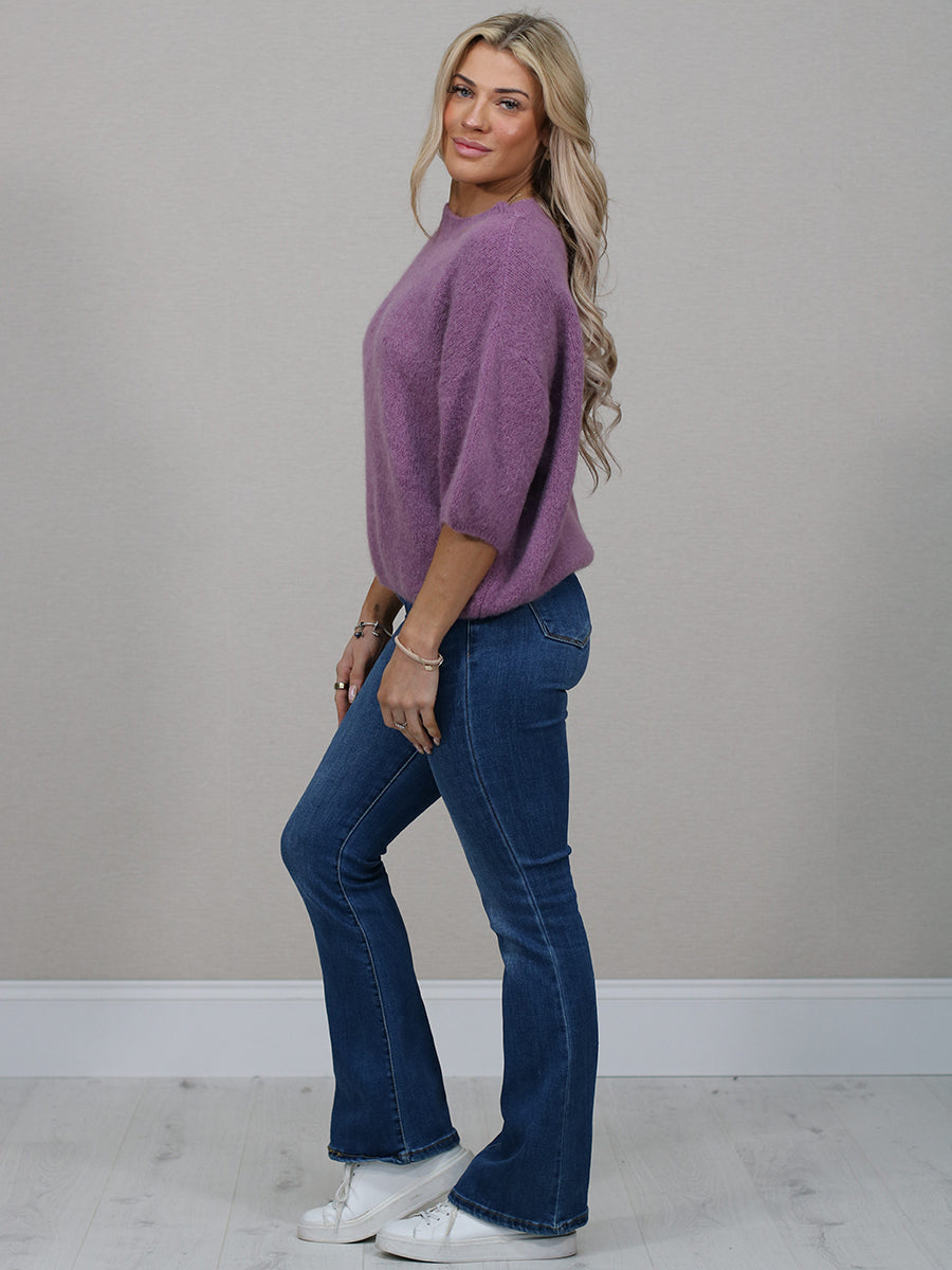 Solid Knitted Crop Baggy Jumper