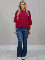 Knitted Baggy Jumper Magenta