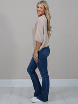 Solid Knitted Crop Baggy Jumper