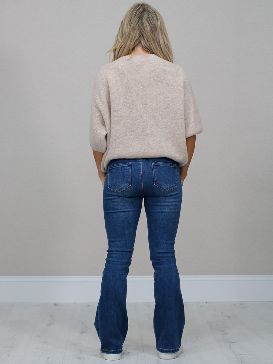 Solid Knitted Crop Baggy Jumper