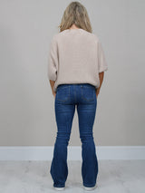 Solid Knitted Crop Baggy Jumper