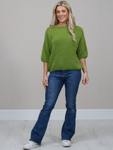 Knitted Baggy Jumper Olive