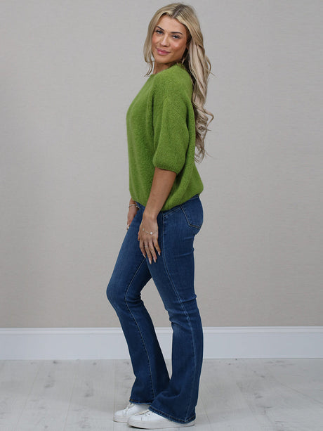 Solid Knitted Crop Baggy Jumper