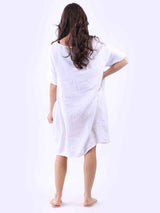 Plus Size Linen Lagenlook Midi Swing Dress