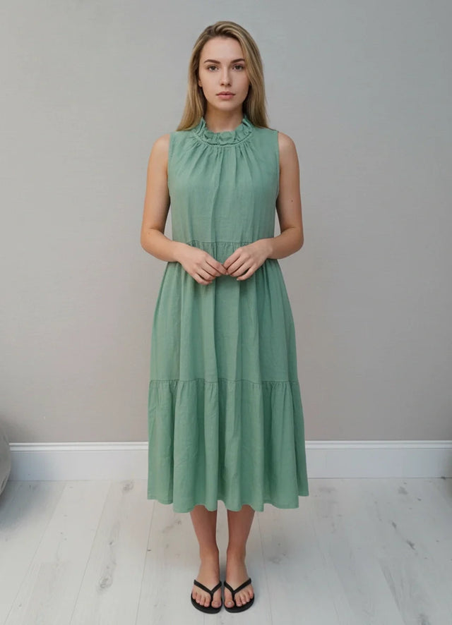 Linen Sleeveless Dress Tiffany