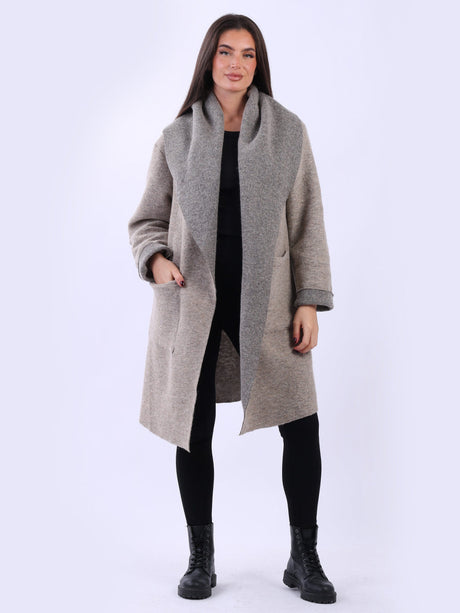 Solid Shawl Collar Wooly Coat