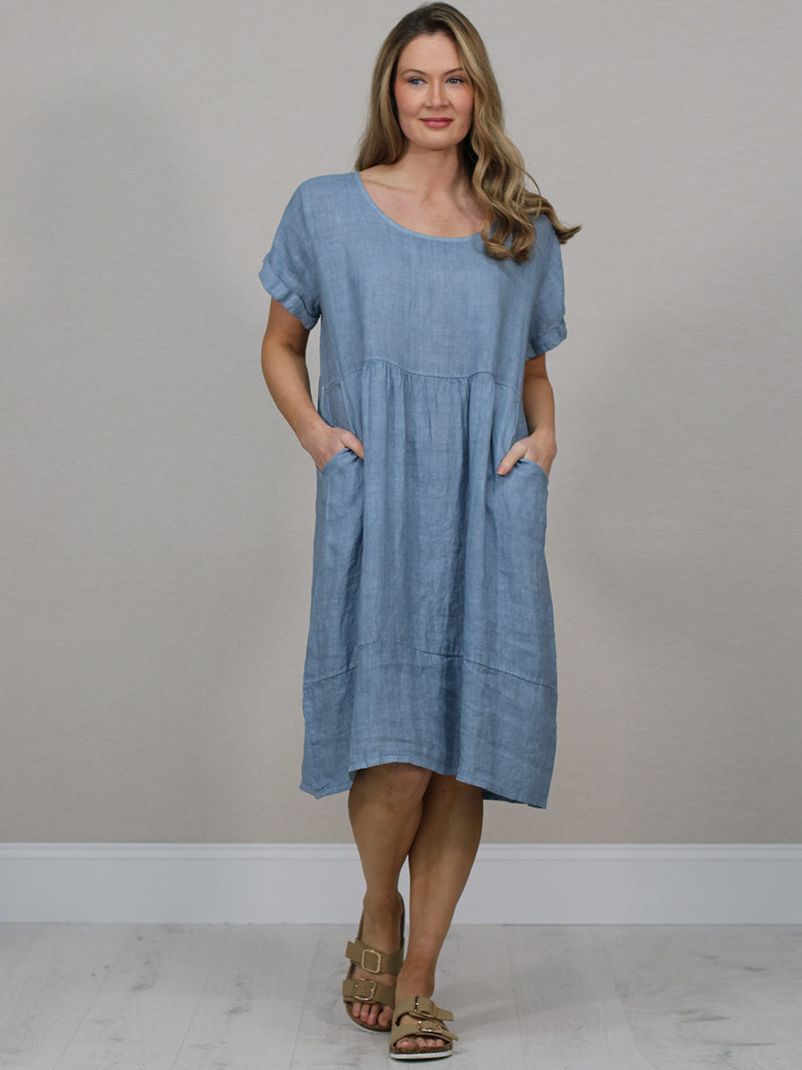 Linen Quirky Dress Denim