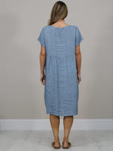 Plain Linen Front Pockets Ladies Quirky Dress