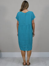 Plain Linen Front Pockets Ladies Quirky Dress