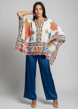 Button Down Batwing Oversized Top