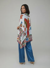 Button Down Batwing Oversized Top