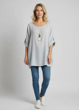 Necklace Crop Blouse Silver