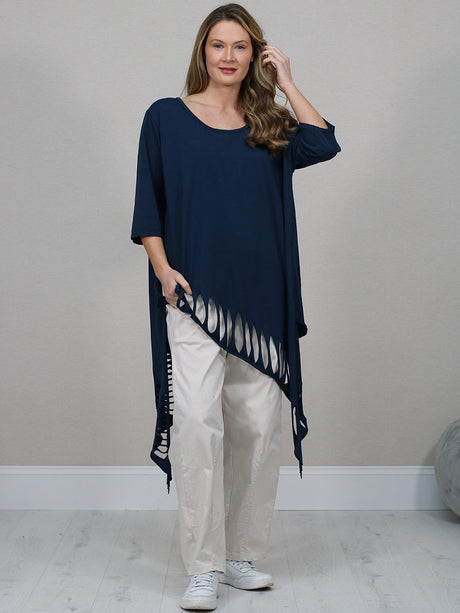 Plus Size Cotton Top Navy