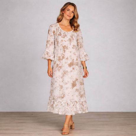 Plus Size Digital Print Lagenlook Maxi Dress