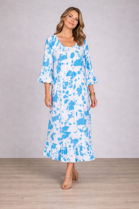 Plus Size Digital Print Lagenlook Maxi Dress