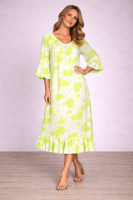 Plus Size Digital Print Lagenlook Maxi Dress