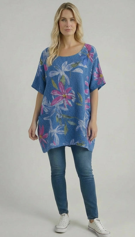 Plus Size Cotton Top Denim