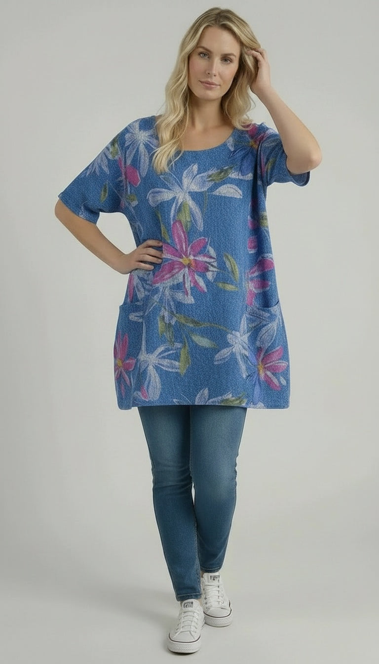 Floral Oversized Cotton Baggy Box Top