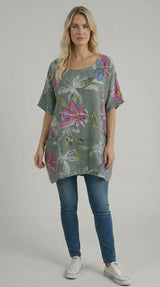 Plus Size Cotton Top Khaki