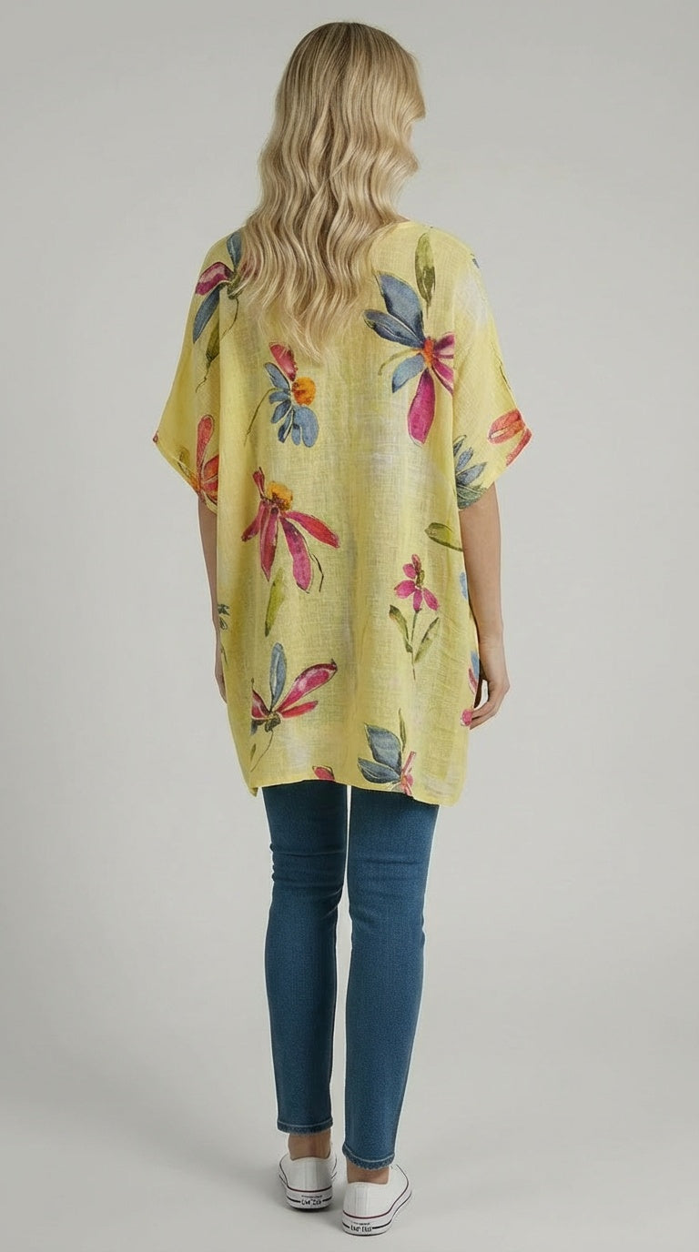 Floral Oversized Cotton Baggy Box Top