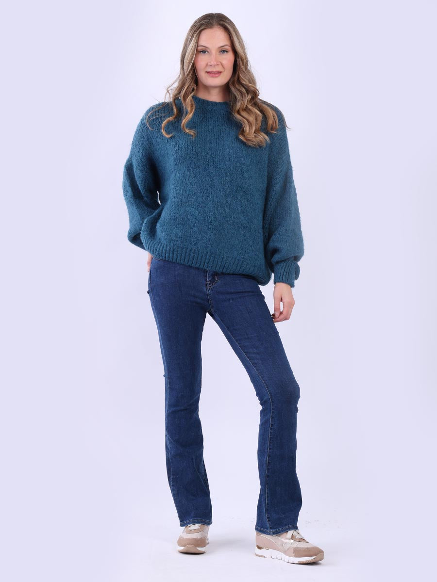 Batwing Knitted Jumper Teal