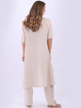 Oversized Plain Linen Hi-Lo Dress