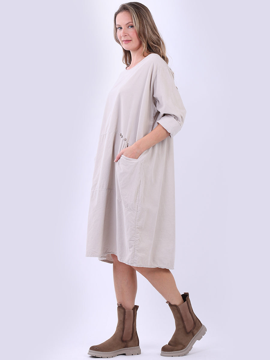 Chic Women Plain Cotton Midi Dress