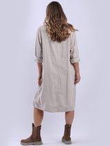 Chic Women Plain Cotton Midi Dress