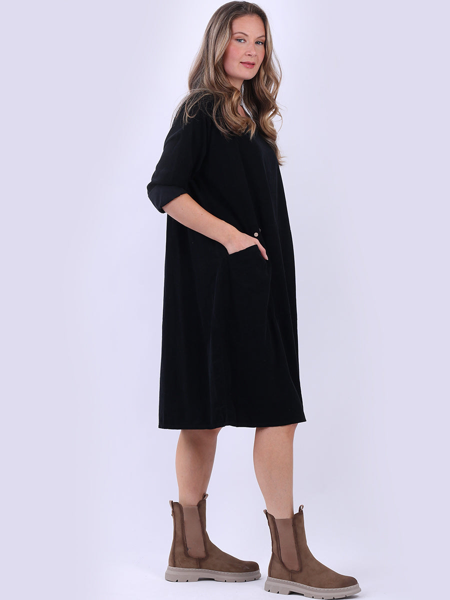 Chic Women Plain Cotton Midi Dress