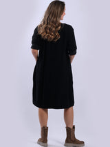 Chic Women Plain Cotton Midi Dress