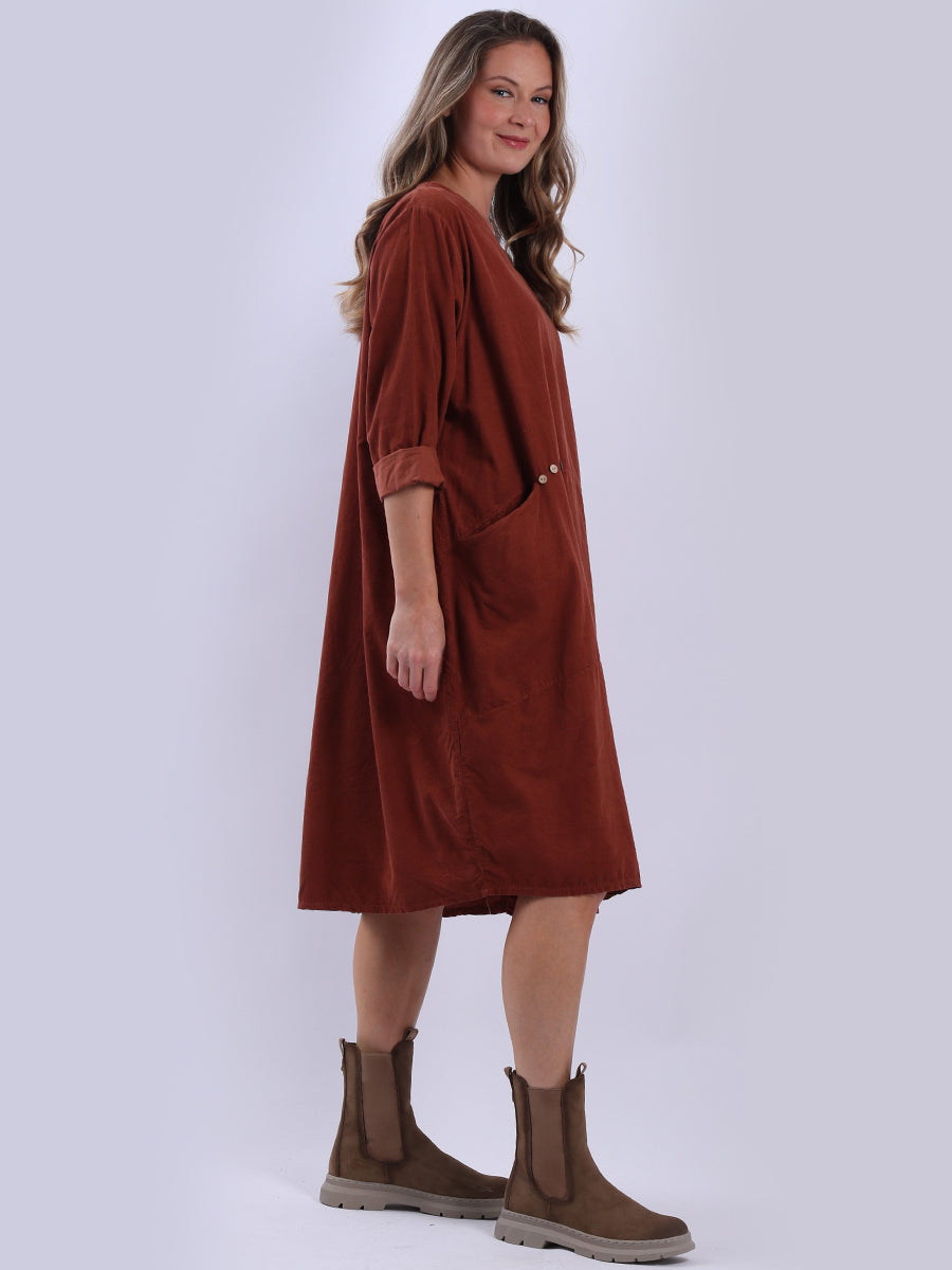 Chic Women Plain Cotton Midi Dress