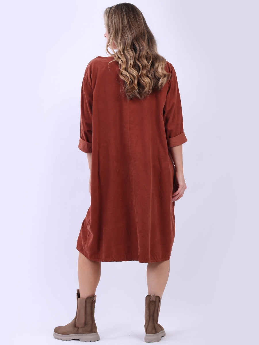 Chic Women Plain Cotton Midi Dress