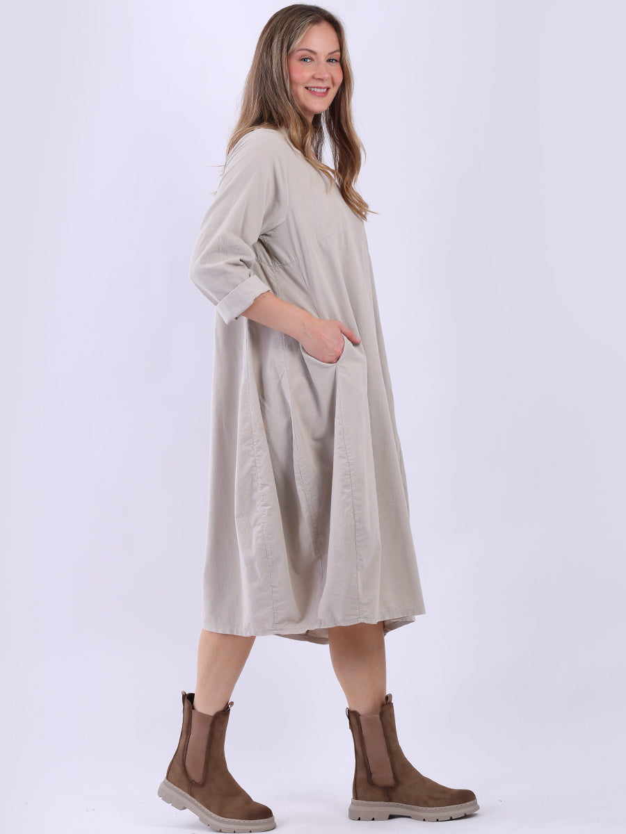 Cotton Corduroy Lagenlook Plus Size Dress