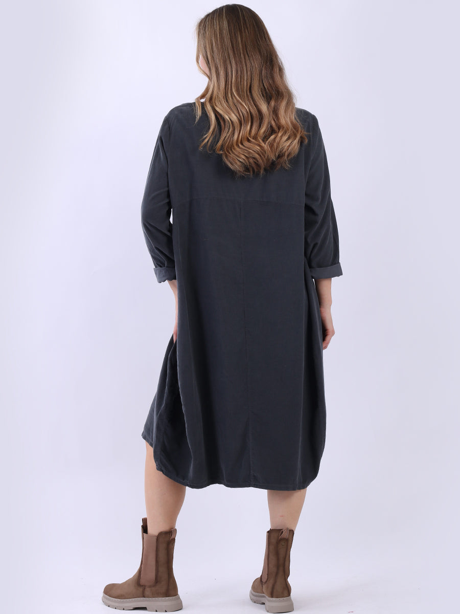 Cotton Corduroy Lagenlook Plus Size Dress