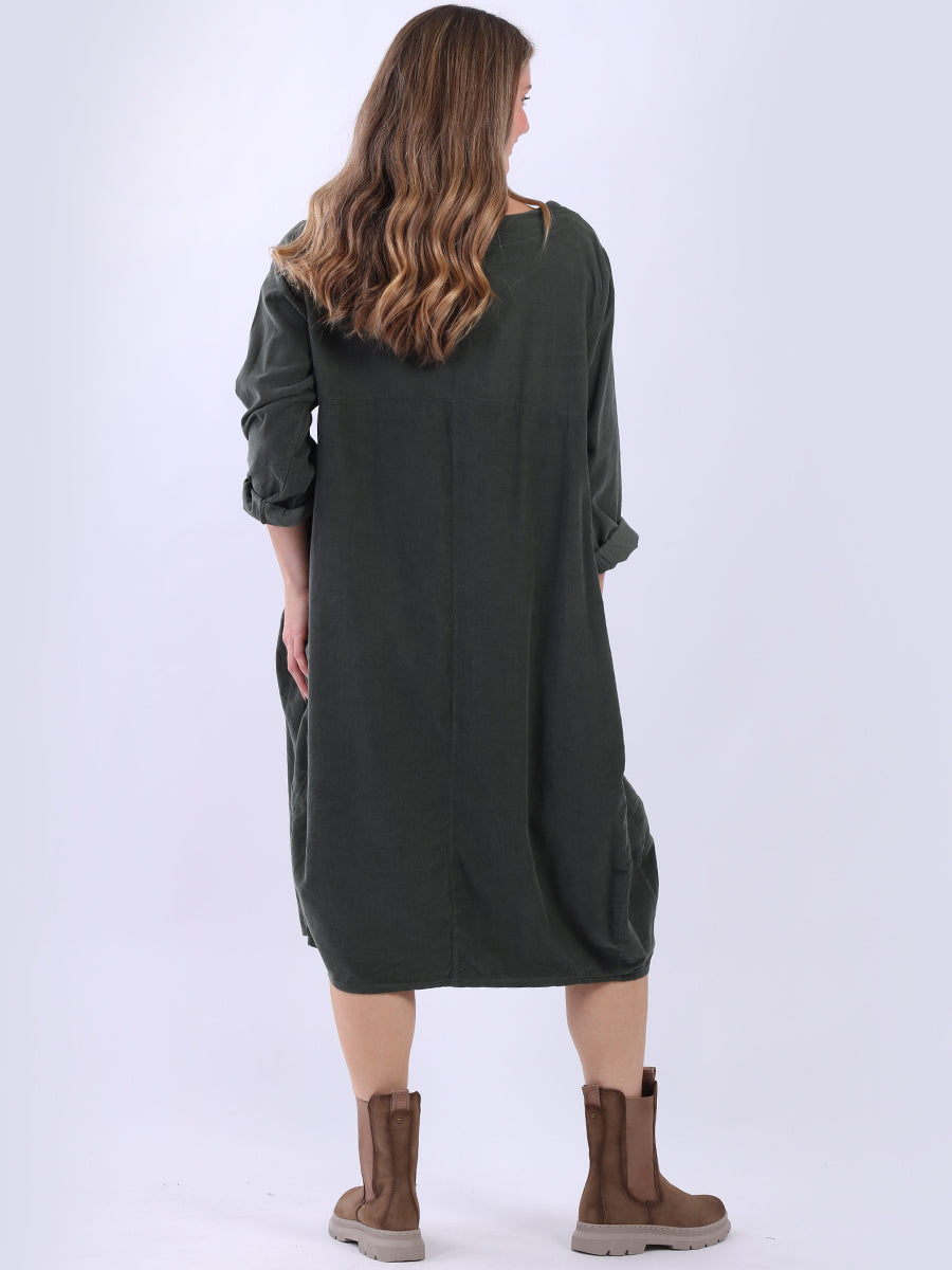 Cotton Corduroy Lagenlook Plus Size Dress