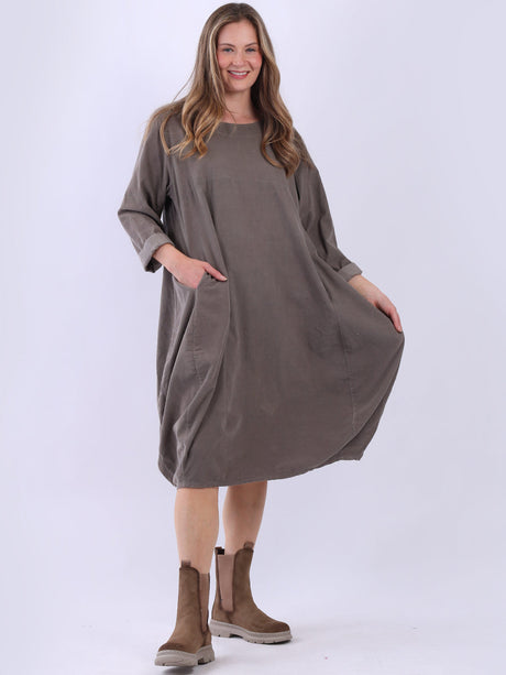 Cotton Corduroy Lagenlook Plus Size Dress