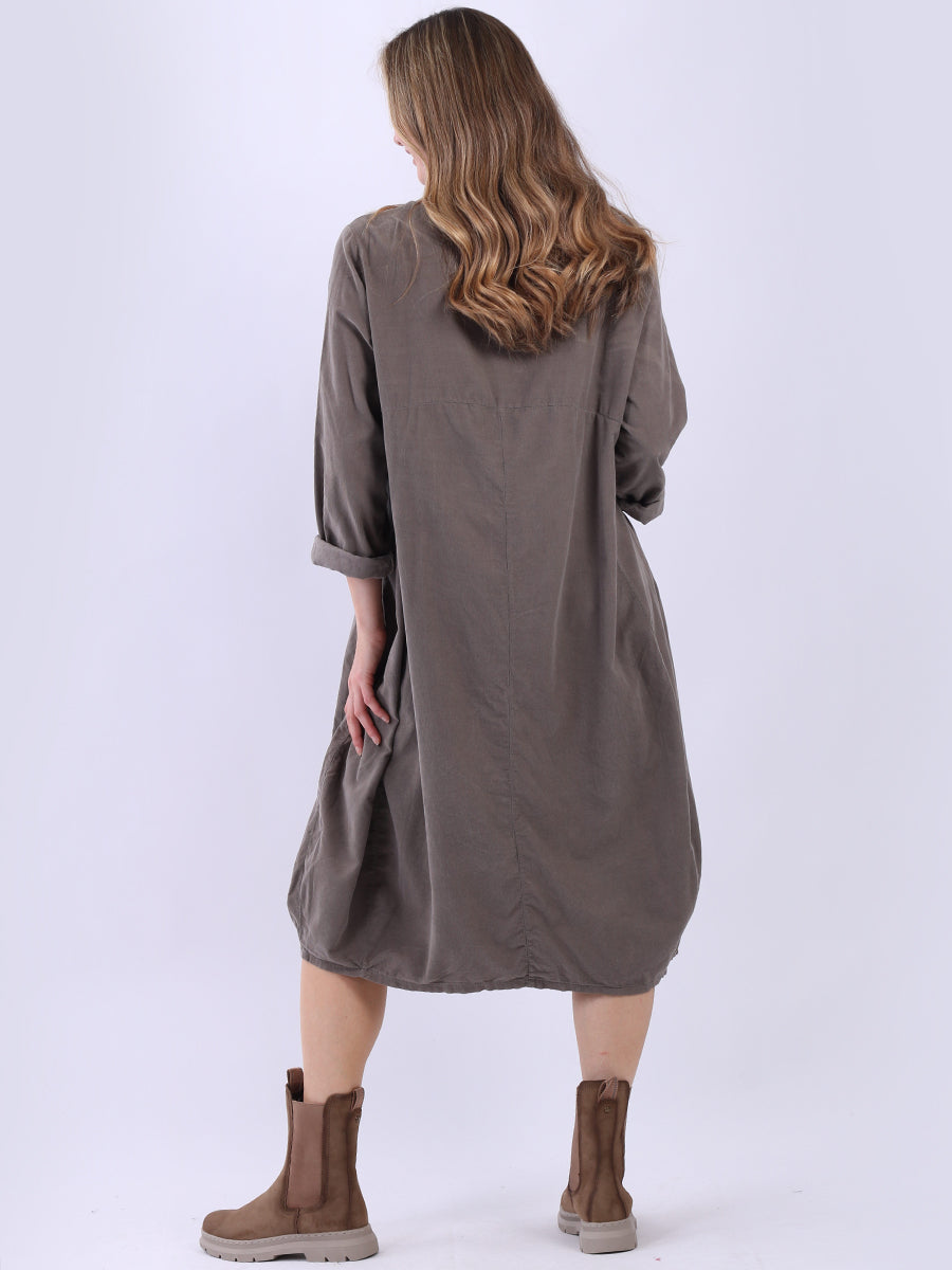 Cotton Corduroy Lagenlook Plus Size Dress