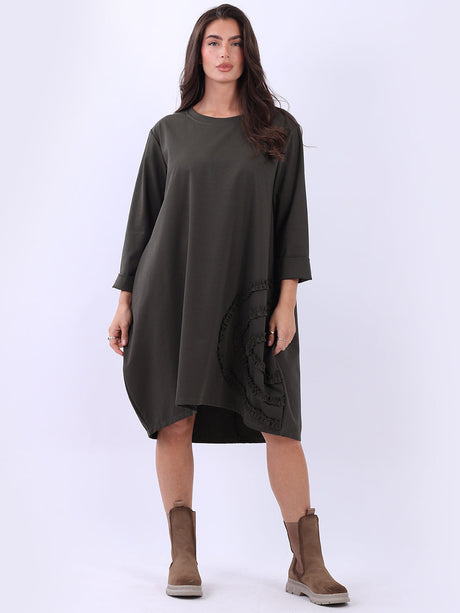 Women Plus Size Lagenlook Cotton Dress