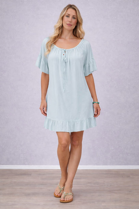 Plain Oversized Mini Dress Tiffany