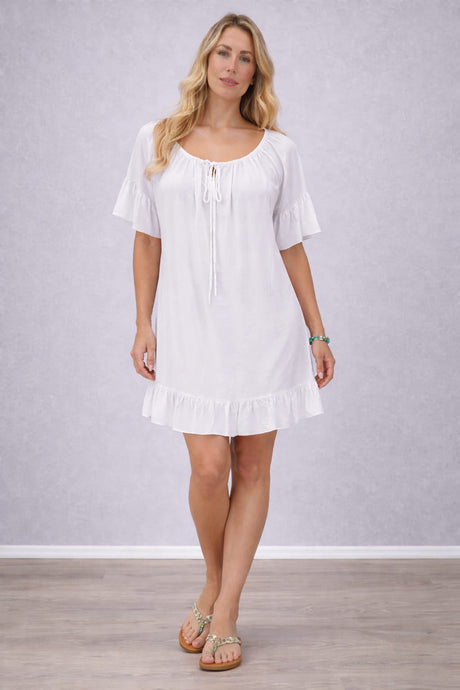 Plain Oversized Mini Dress White