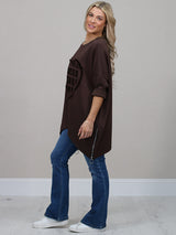 Sequin Ripped Heart Oversized Baggy T-Shirt