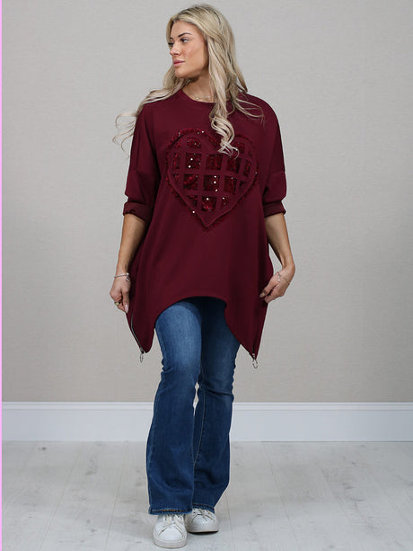 Plus Size Lagenlook Top Wine